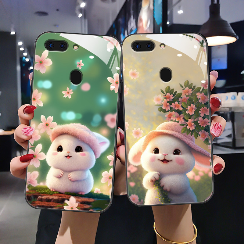 新款卡通兔子钢化玻璃手机壳