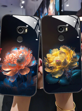 适用于小米mix4手机壳xiaomimix3/mix2/mix2s新款M1803D5XE高级2106118C软边玻璃壳M1810E5A全包MDE5时尚女潮