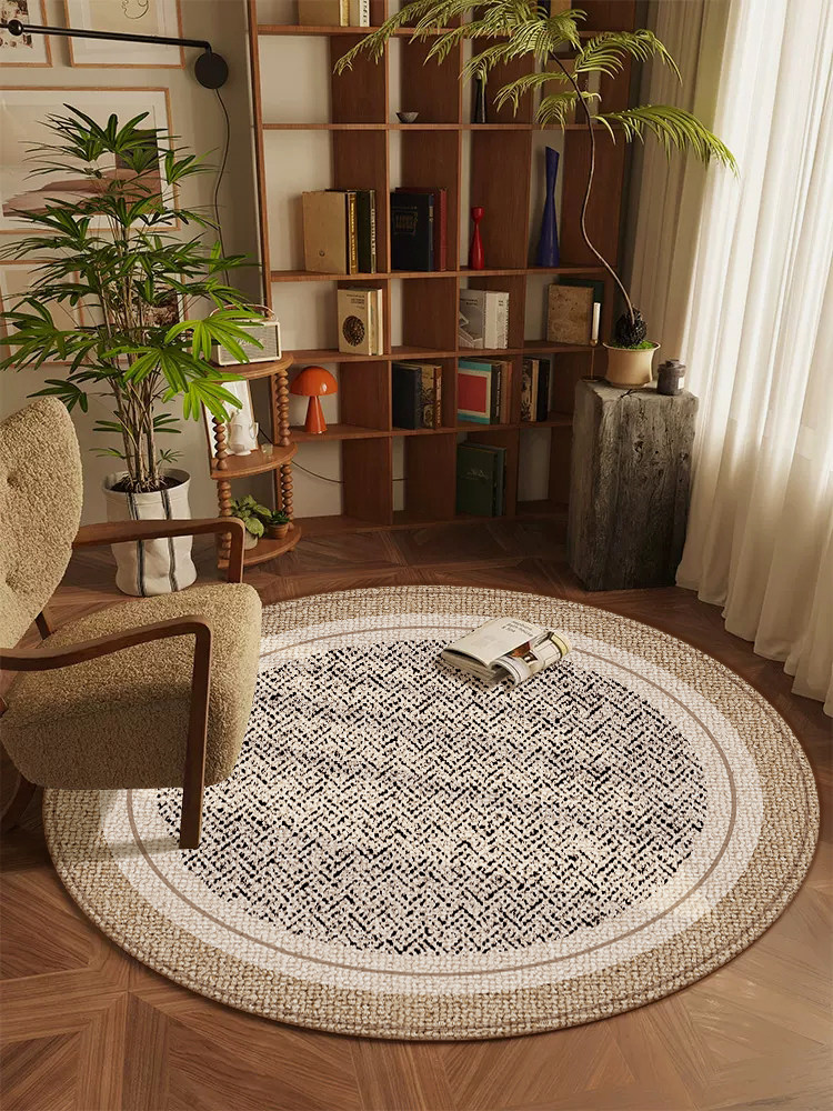 欧洲圆形办公室地毯客厅沙发咖啡桌毯子书房转椅靠垫摇椅靠垫卧室
