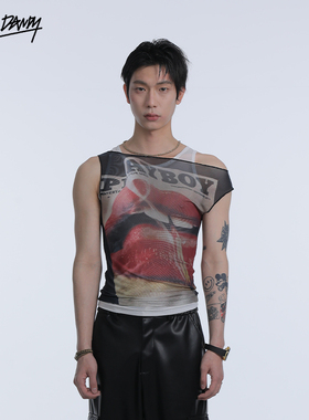 DozeDandy|数码印花两件套叠穿网眼弹力背心