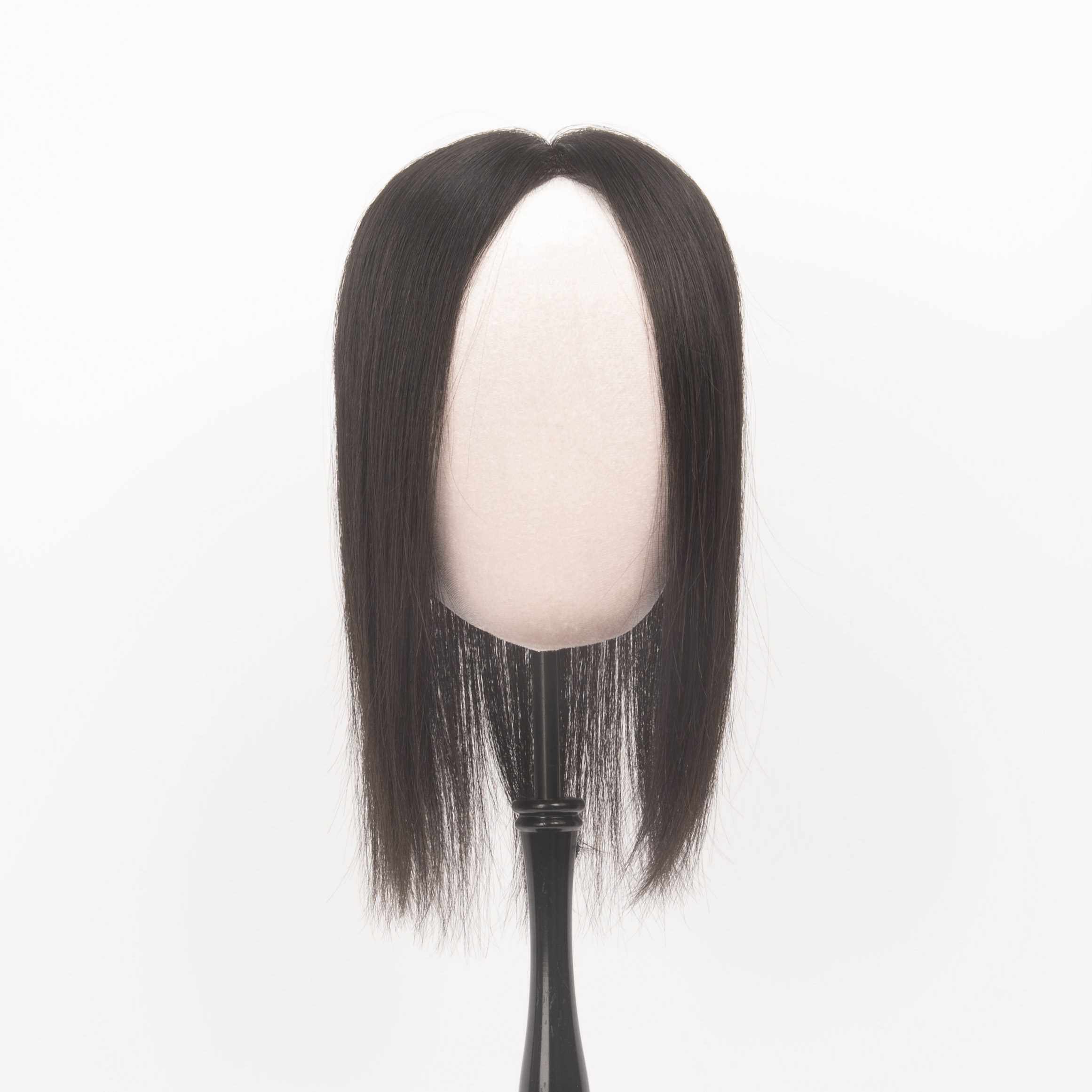 高档云裳假发女长发真发发片头顶补发片全手织递针款高端遮白发假