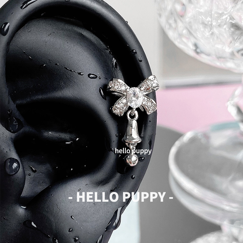 hellopuppy超重工【圣诞铃铛】蝴蝶结吊坠钛钢耳骨钉耳钉耳饰少女,饰品/流行首饰/时尚饰品新,耳钉,淘宝优惠券,粉丝福利购,淘宝优惠卷