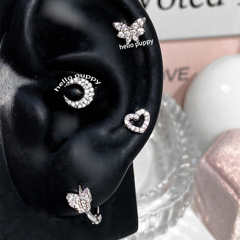 hellopuppy月夜星光~爆闪耳骨钉耳蜗钉白色四件套清冷高级感百搭,饰品/流行首饰/时尚饰品新,耳钉,淘宝优惠券,粉丝福利购,淘宝优惠卷