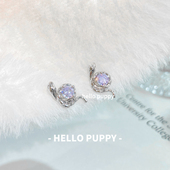 hellopuppy紫蛇钛合金钛钢耳钉耳骨钉养耳洞内螺旋个性 小众闪闪女