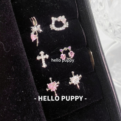 hellopuppy钛合金养耳洞1.2粗0.9牙口内螺旋精致设计耳骨钉耳蜗钉