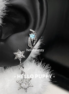 hellopuppy钛合金天使翅膀养耳1.0\1.2粗0.9牙口内旋耳骨钉耳钉女