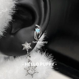 hellopuppy钛合金天使翅膀养耳1.0\1.2粗0.9牙口内旋耳骨钉耳钉女