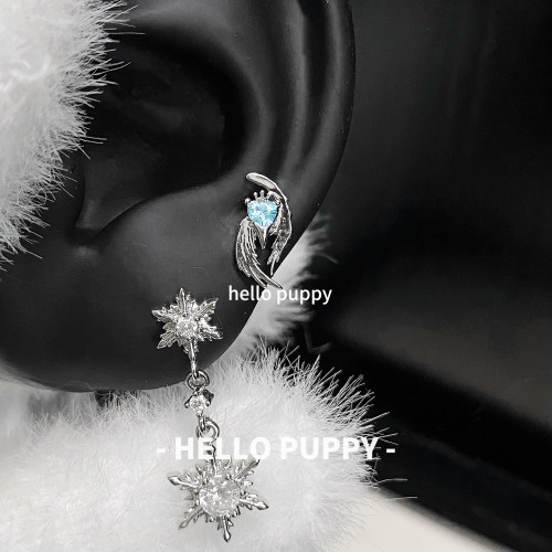 hellopuppy钛合金天使翅膀养耳1.0\1.2粗0.9牙口内旋耳骨钉耳钉女