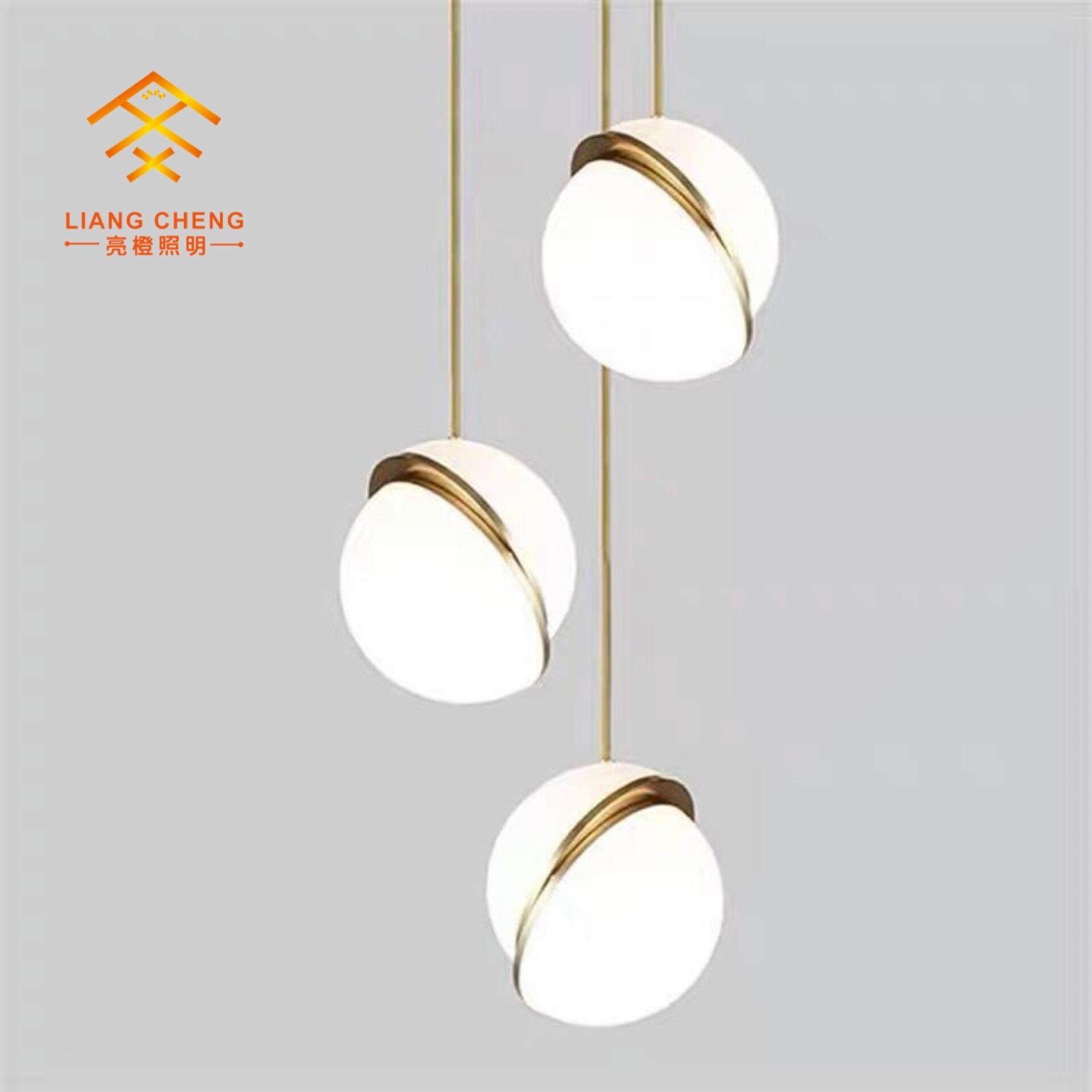 后现代简约卧室单头小吊灯餐厅吧台灯咖啡厅个性书房球形床头吊灯