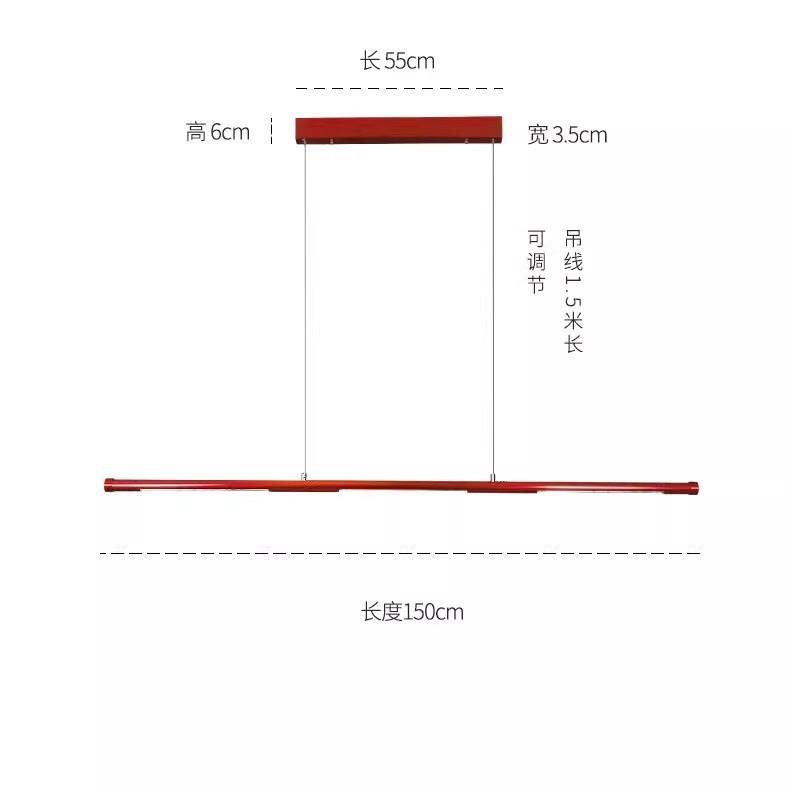 餐厅灯led吊灯吧台现代简约北欧一字型办公室吊灯创意个性书房灯