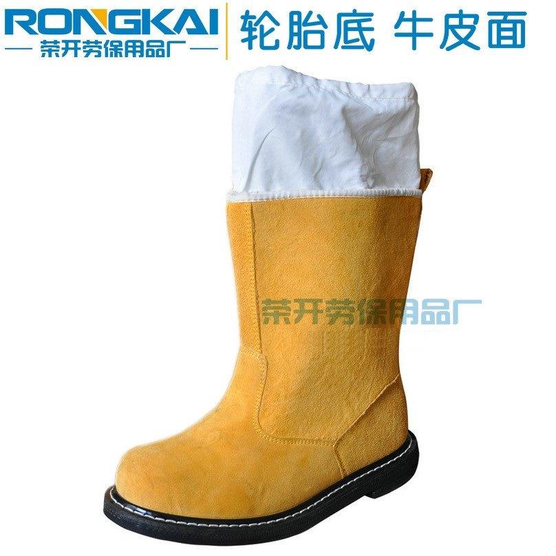劳保靴子 包钢头鞋长高筒防砸焊工防尘布 轮胎底透气耐磨接布防护