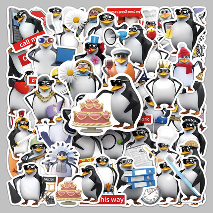 50张威廉泰尔企鹅抽象搞笑创意个性贴纸吉他音箱桌面冰箱防水贴纸