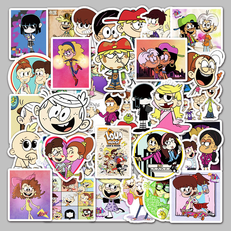 50张卡通喧闹一家亲个性涂鸦贴画行李箱笔记本电脑速卖通装饰贴纸