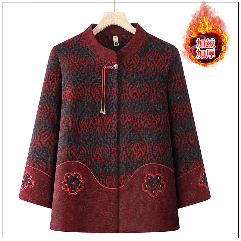 老年人女冬季新中式加绒外套保暖