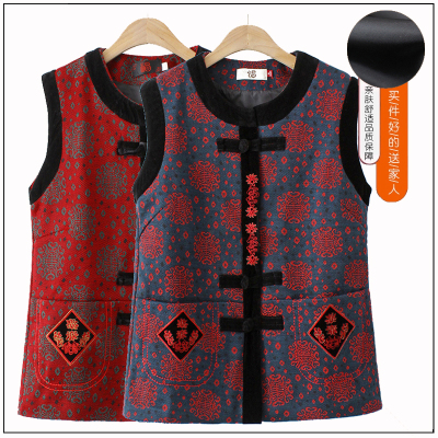 老年人春秋款无袖马夹老太太背心