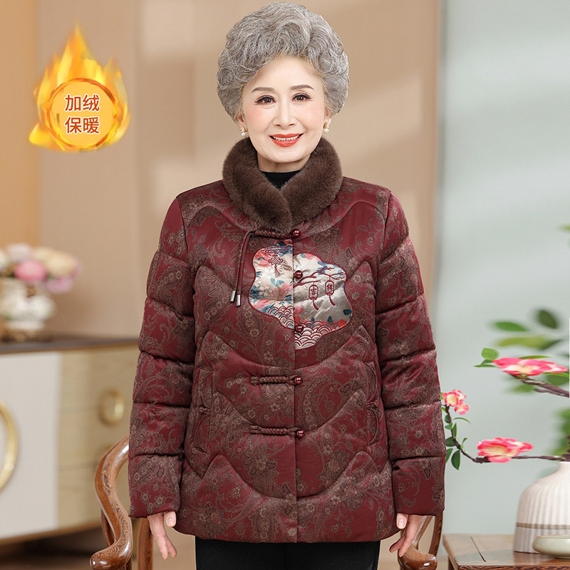 中老年棉袄女妈妈保暖外套