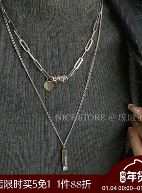 晚睡的桔梗「记忆隧道」双层叠戴卫衣项链ins风百搭钛钢毛衣链女