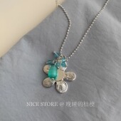 售完无补「西西里」韩系清冷花朵串珠长项链小众高级简约毛衣链