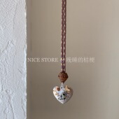 晚睡 毛衣T恤链 桔梗「奔跑小狗」复古编织爱心字母小狗项链长款