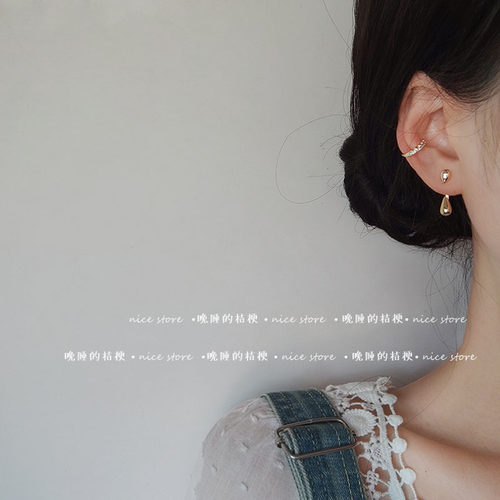 晚睡桔梗小巧风水滴一款两戴耳钉