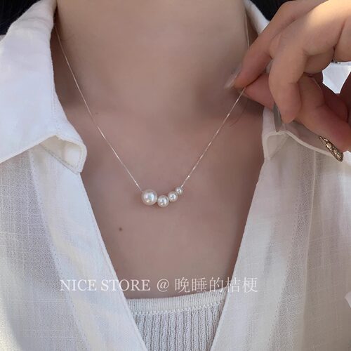 晚睡的桔梗I珍珠925银项链