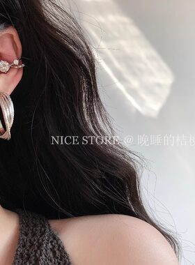 晚睡的桔梗I多层磨砂耳圈耳环
