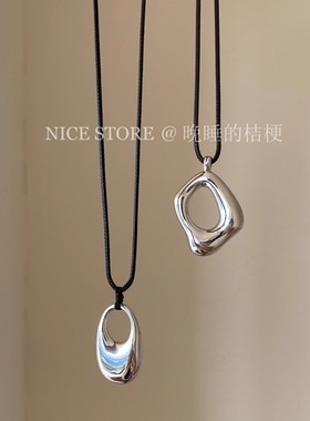 晚睡的桔梗「」几何毛衣链