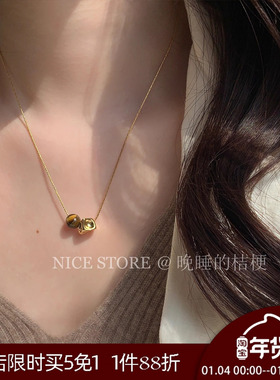 晚睡的桔梗「土星记」美拉德液态金属虎眼石项链