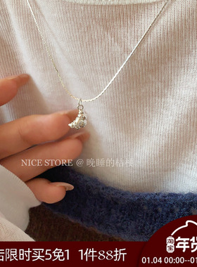 晚睡的桔梗牛角包玛瑙项链