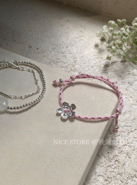 晚睡得桔梗单层串珠银链