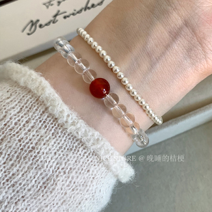 晚睡的桔梗「红袖添香」新中式玛瑙水晶珠手串天然简约百搭女手饰