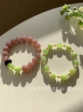 晚睡的桔梗I天然石珍珠手链