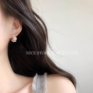 晚睡的桔梗「甘棠」韩国镂空花朵耳圈耳环小众独特设计感轻奢耳饰