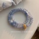 晚睡 桔梗「水木晖」天然石海蓝色双层串珠手链小众清新气质手串