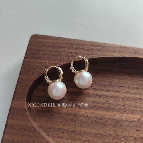 晚睡的桔梗｜法式高级感珍珠耳扣
