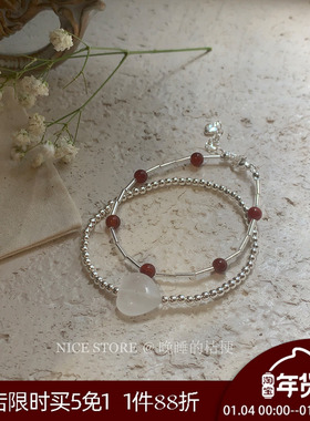 晚睡得桔梗串珠叠戴手链