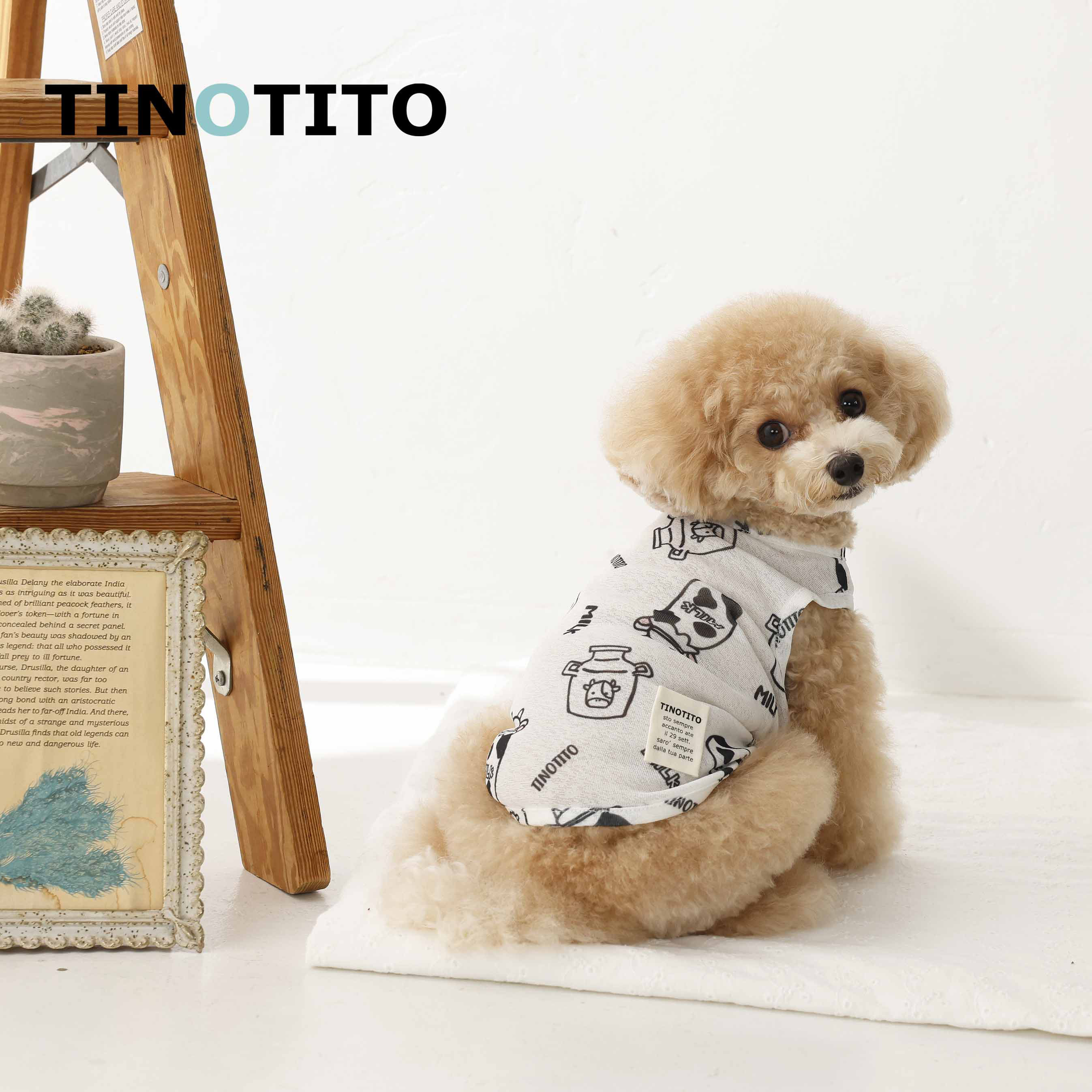 Tinotito提诺日本品牌宠物服装春夏 牛先生轻透背心 可爱凉爽透气