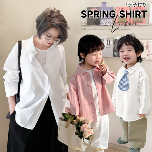 亲子大版 衬衫 衫 口造型款 亲子翻袖 3月9
