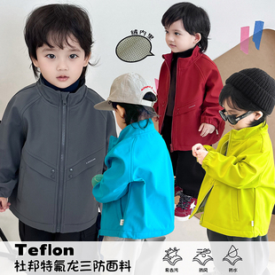 阿小轩童装2025秋冬新款【户外安全感】男童加绒款保暖冲锋衣外套