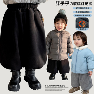 阿小轩童装2025冬季新款【胖乎乎】儿童加绒加厚灯笼裤男童休闲裤
