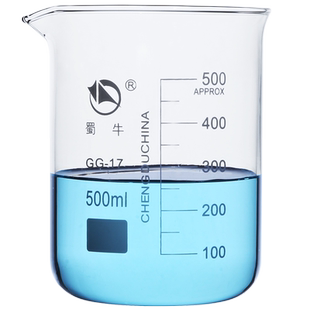 蜀牛玻璃烧杯低型化学实验室器材高硼硅加厚耐高温量杯500 1000ml