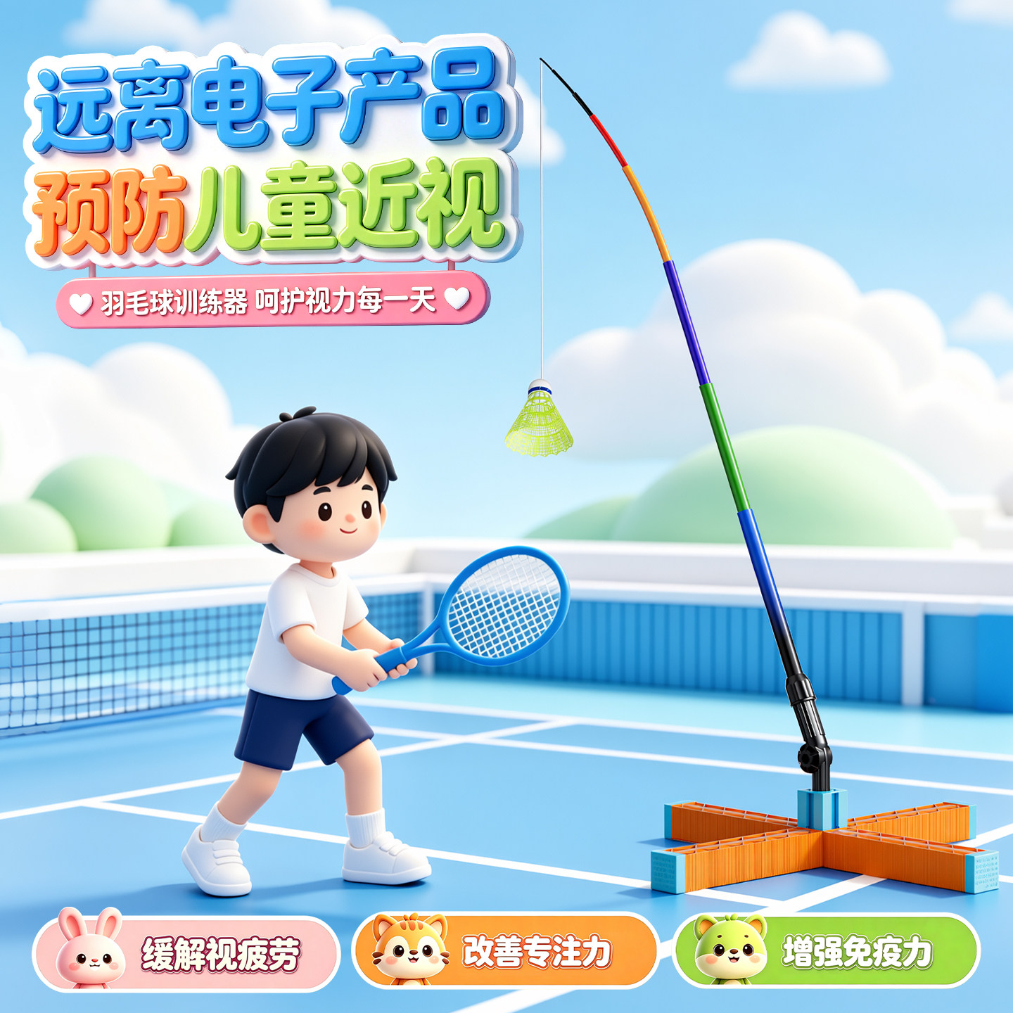孩子一个人就能练|羽毛球训练器