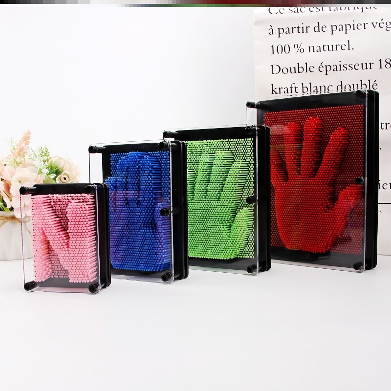 3D克隆手模百变针画立体针雕画方形塑料手印儿童节生日礼物玩具