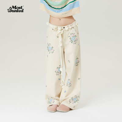 26春小花刺绣长裤休闲裤