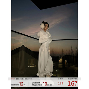 2025冬季 子宽松阔腿裤 运动加厚卫裤 弯刀裤 福尔尼斯悦 长裤 加绒裤