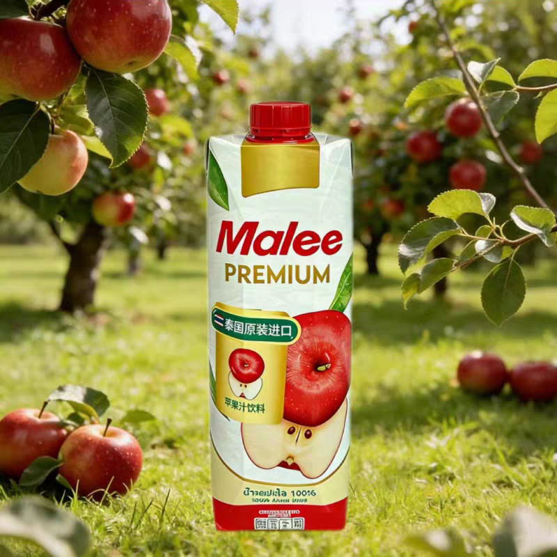 Malee玛丽泰国原装进口苹果汁饮料新包装1L饮料苹果汁新配方发货