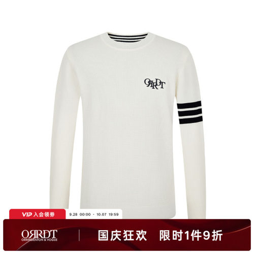 ORRDT男士圆领长袖针织衫羊毛衫