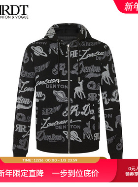 ORRDT澳林丹顿男装休闲花版连帽针织夹克男秋冬新款外套A05D2293