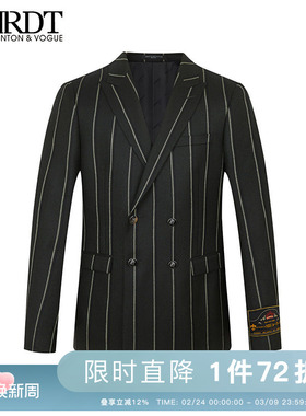 ORRDT澳林丹顿男装休闲条纹纯羊毛西服男秋冬新款外套A01C2809