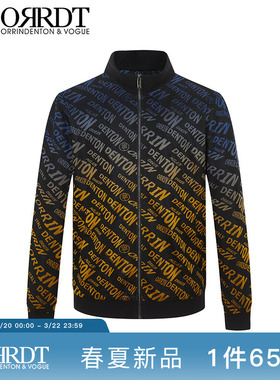 ORRDT澳林丹顿男装春夏新款休闲字母针织立领夹克衫外套A05D1547